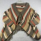 Peace Dove Sweater Cardigan Womens Multicolor Knit Fringed Assymetrical Western