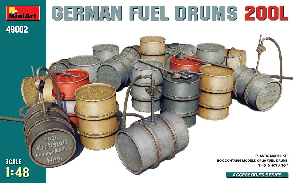 Miniart GERMAN FUEL DRUMS 200 Lt KIT 1:48 - Immagine 1 di 1
