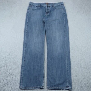 Von Dutch Jeans Mens 36x34 Wide Leg Relaxed Y2K Baggy Blue Button Fly Denim - Picture 1 of 15