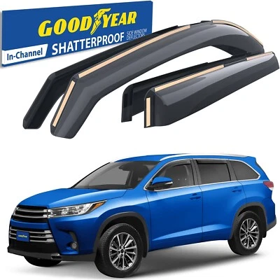 Parasoles de lluvia protectores de viento para Toyota Highlander 2014-2019 Foto 1 de 4