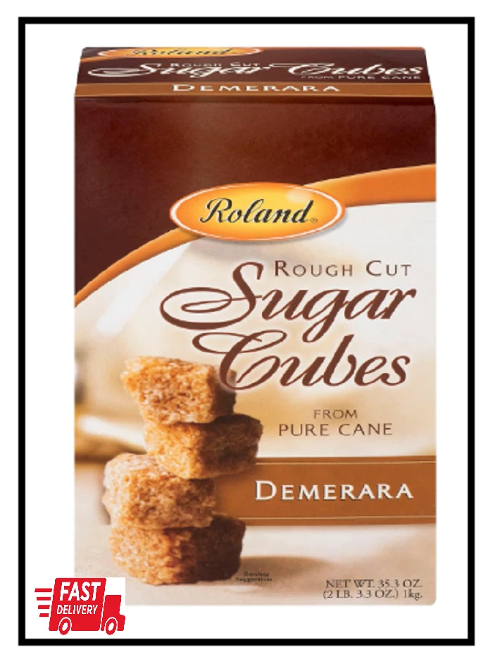 Roland Rough Cut Demerara Sugar Cubes 35 Oz (8 Pack)