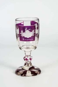 Biedermeier - Fußbecher mit Allegorien. Böhmen, 19. Jh. Glas. - Bild 1 von 7
