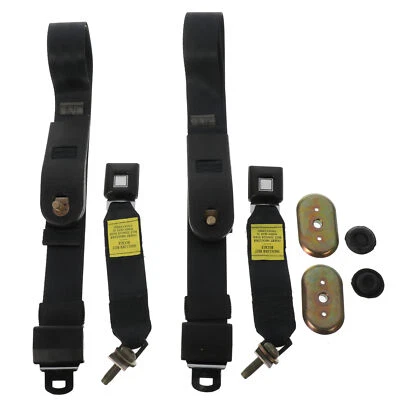 GENUINE FORD Tempo Topaz 1984-89 Rear Seat Belt Kit Black NOS OEM E83Z-5461200-B - Image 1 of 4