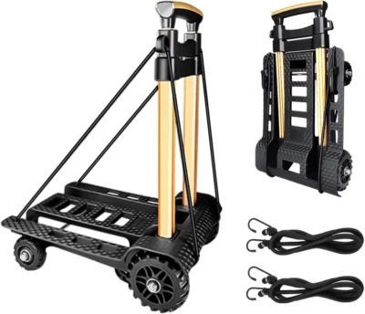 FELICON Folding Hand Truck Portable Dolly Compact Utility Luggage Cart with 70Kg/155Lbs