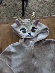 Justice Girls One Piece Reindeer Pajamas Union Suit Sleeper Deer Sz 8-20 Holiday - Picture 1 of 3