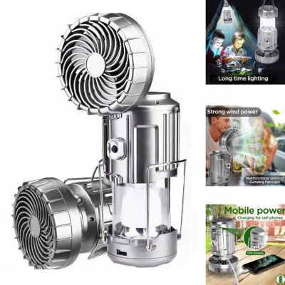 Lámpara de luz solar portátil plegable linterna LED ventilador de linterna de camping Foto 1 de 4