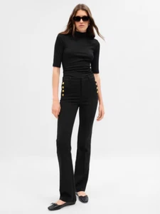 GAP Bota de Bebé de tiro medio Marinero Capitán Botón Dorado Pantalones Suaves Negros Talla 12 RT$90 - Imagen 1 de 9