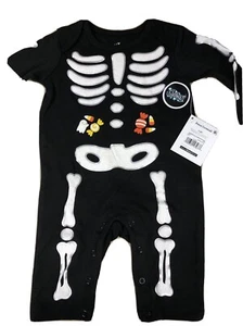 Celebrate 1-Piece Infant Halloween Skeleton Coverall Size 0-3 Months / NEW - Picture 1 of 6