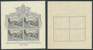 1952 VATICANO FOGLIETTO CENTENARIO PRIMI FRANCOBOLLI STATO PONTIFICIO MNH ** AS7 - Picture 1 of 1