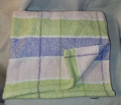  Manta de bebé Mensajes del corazón Lovey Chenille rayas suaves púrpura rosa  Foto 1 de 4