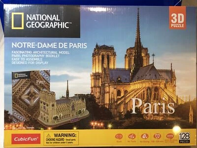 Cubic Fun National Geographic 3D Puzzle Architectural Model Norte-Dame De Paris - Image 1 of 4
