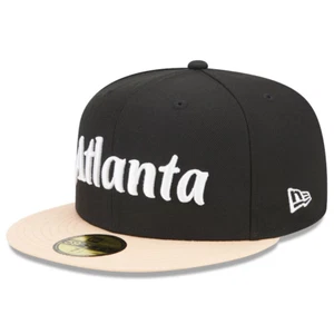 Atlanta Hawks New Era Black 2022/23 City Edition 59FIFTY Fitted Hat 7 NWT - Picture 1 of 6