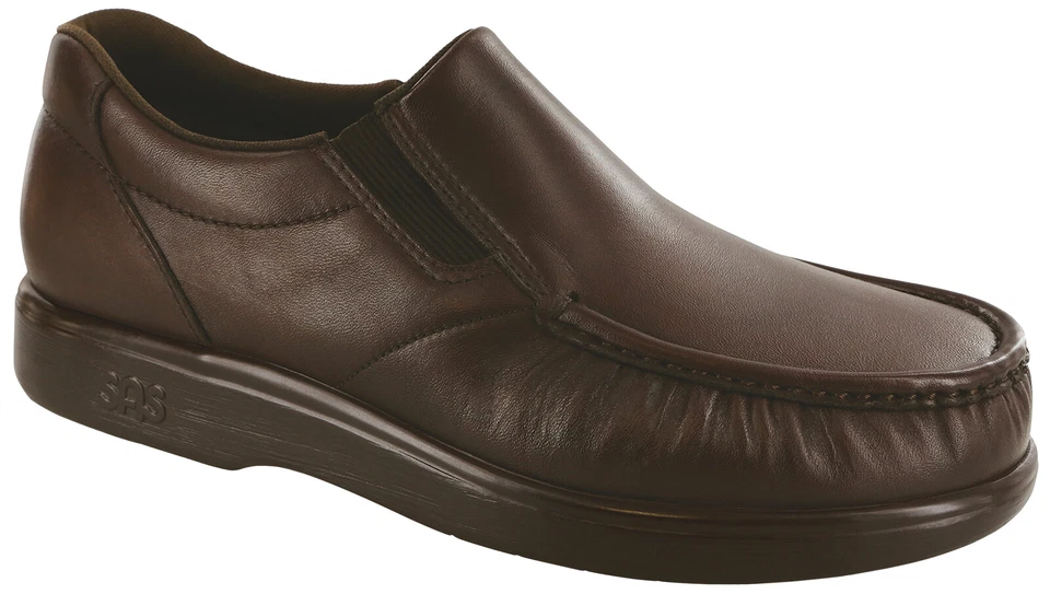 SAS Men's Shoes Side Gore Brown 12ww Loafer Extra Wide