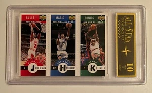 Michael Jordan Hardaway Kemp 1996 Collectors Choice Mini Cards Graded MINT 10  - Picture 1 of 2