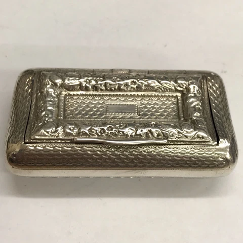 Fine Solid Silver Joseph Willmore Georgian Snuff Box 7cm X 3.5cm Cover