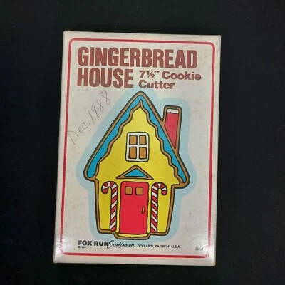 Cortador de galletas de metal Gingerbread House, 7,5" de alto, 1986 Fox Run Craftsmen #3608 Foto 1 de 4