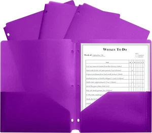 C-Line Two-Pocket Heavyweight Poly Portfolio Folder with Three-Hole Punch - Picture 1 of 5
