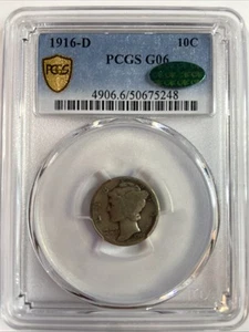 1916-D Mercury Dime PCGS G06 CAC - Picture 1 of 4