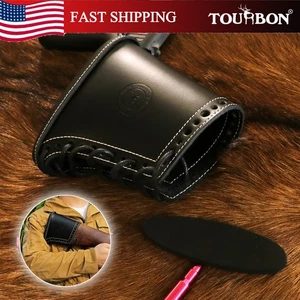 TOURBON Leather Recoil Pad Huning Rifle Shotgun Buttstock Holder Cover in Balck - Picture 1 of 24