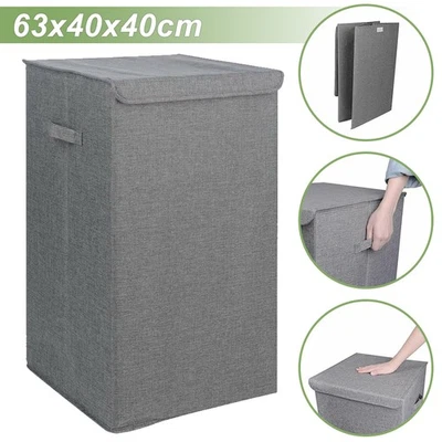 Wäschekorb mit Deckel Wäschesammler Wäschebox Wäschetruhe Laundry Hamper 100L DE - Bild 1 von 4