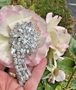 Juliana Shooting Star Clear Rhinestones Large Brooch D & E - Picture 1 of 11
