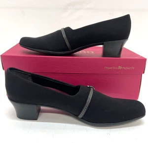 Munro Cindi (M207487) Women's Black Stretch Fabric Microfiber Pumps (size 9 SS) - Picture 1 of 11