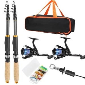 Fishing Rod and Reel Combo, 2PCS Telescopic Fishing Pole with Spinning Reel L... - Picture 1 of 7