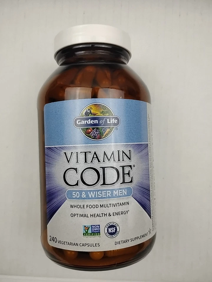 Garden of Life-Vitamin Code 50 & Wiser Men Bio Multi Vitamina-240 capsula veg - Immagine 1 di 1