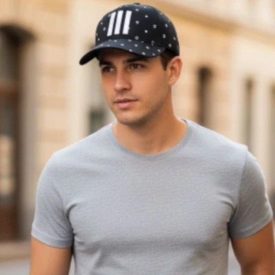 Gorra de golf Adidas blanca y negra con estampado de escudo integral nueva con etiquetas Foto 1 de 4