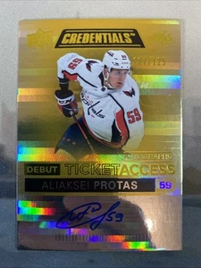2021-22 Upper Deck Credentials /125 Aliaksei Protas #DTAA-AP Rookie Auto RC - Picture 1 of 7
