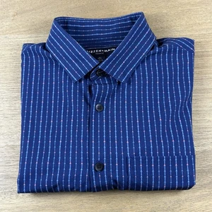 Mizzen + Main Leeward Shirt Mens M Trim Blue Striped Arrow Print Performance SS - Picture 1 of 10