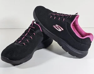 Sketchers Women's Summits Black/Fuchsia Sneaker 9 M US 129080W - Fast Shipping! - Picture 1 of 16
