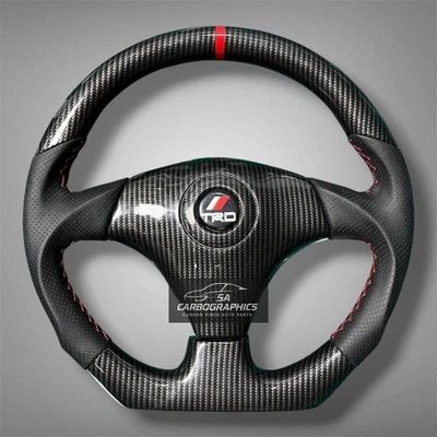 Toyota MR2 Spyder Celica Supra MK4  TRD Flat Bottom Carbon Fiber Steering Wheel - Image 1 of 4