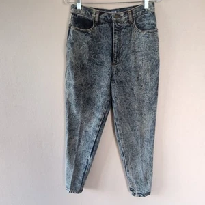 Vintage 80s Mom Jeans 28 Acid Wash High Waisted Tapered Straight Zipper Ankle - Picture 1 of 21