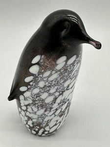 Vintage Art Glass Penguin Signed James Dodson Paperweight 4.5” - Picture 1 of 13