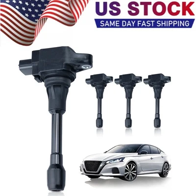 4 Ignition Coils for Nissan Altima Sentra Rogue 2.5L Versa 1.8L 2007-2012 UF549 - Image 1 of 4