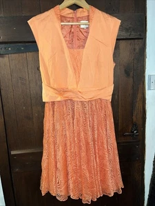 REISS.New.Orange Laced Event Dress.UK 14.Defect.RRP £210. - Picture 1 of 24