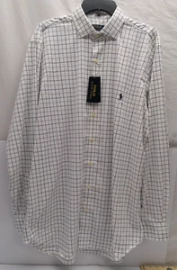 Ralph Lauren Performance Check Classics White Tall Button Down Long Sleeve LT - Picture 1 of 22