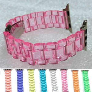 Für Apple Watch Series 7 6 5 4 3 2 1 Armbänder Armband Klar Kunststoffband - Bild 1 von 31