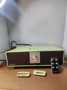 SpeckTone Retro Vintage Style iPod Docking Station Lime Green and Brown - Picture 1 of 10