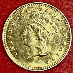 1874 INDIAN PRINCESS LARGE HEAD, GOLD $1 TYPE 3 DOLLAR - Picture 1 of 2