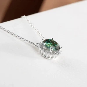 Brilliant 1CT Moissanite Pendant Necklace 925 Silver Jewelry FRY104 - Foto 1 di 6