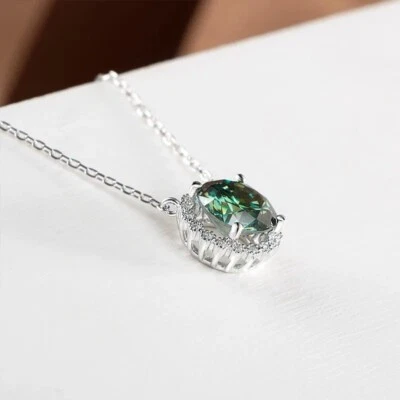 Collana con Pendente in Moissanite da 1 Carato, Gioiello in Argento 925 FRY104 - Immagine 1 di 4