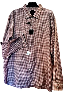 NWT Jos A Bank Reserve Mens Dress/Casual Shirt Sz 4X 100% Cotton Red/Black Plaid - Picture 1 of 9