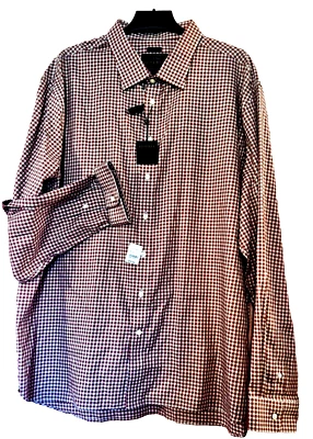 NUEVO CON ETIQUETAS Jos A Bank Reserve Para Hombres Vestido/Camisa Casual Talla 4X 100% Algodón Rojo/Negro A Cuadros Foto 1 de 4