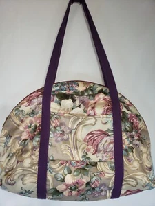 Vintage 80’s Gloria Rae Travel Bag/Tote Cotton Tapestry Floral Shoe Accessories - Picture 1 of 10