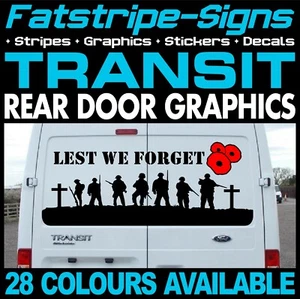 para adaptarse a FORD TRANSIT PARA NO OLVIDAR EL EJÉRCITO REINO UNIDO GB PEGATINAS GRÁFICAS FURGONETA - Imagen 1 de 2