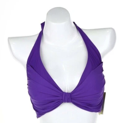 Gottex Contour Womens Swimwear Royal Purple Halter Bikini Top Size 8 - Image 1 of 2
