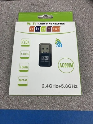 New Inamax Wifi Nano 11AC Adapter- AC 600 Dual Band - 2.4GHz+5.8GHz  - Image 1 of 2
