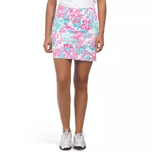 Pantaloncini da golf floreali nuovi con etichette Stella Parker UPF 50 da incasso stretch skort L,XL - Foto 1 di 7
